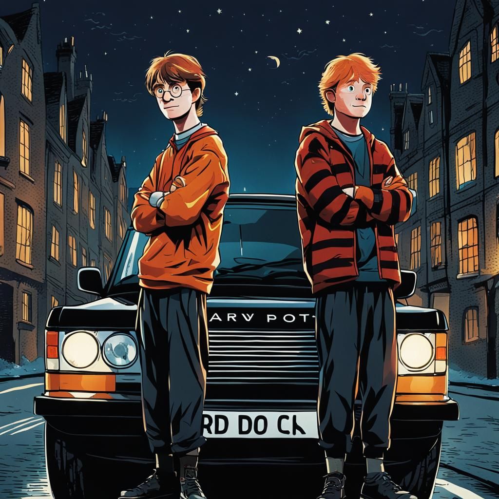 Harry Potter and Ron Weasley as Roadmen