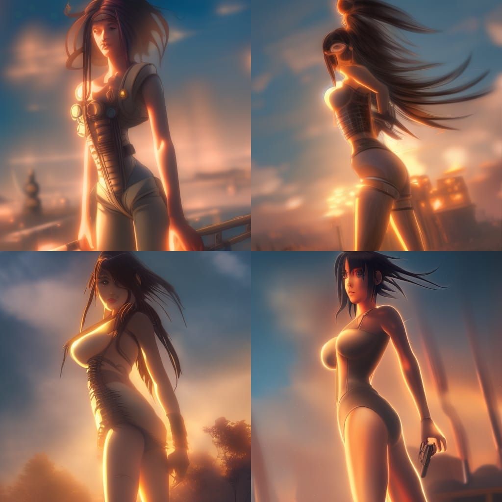 Model in G-String: Professional Photography with Cyberpunk E...