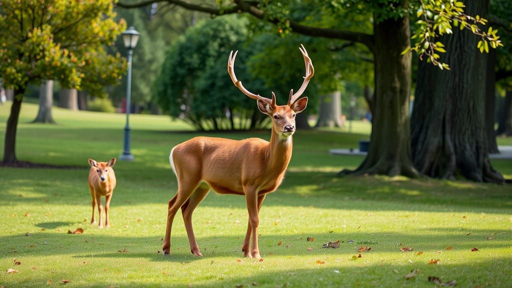 Beautiful Deer in the Park