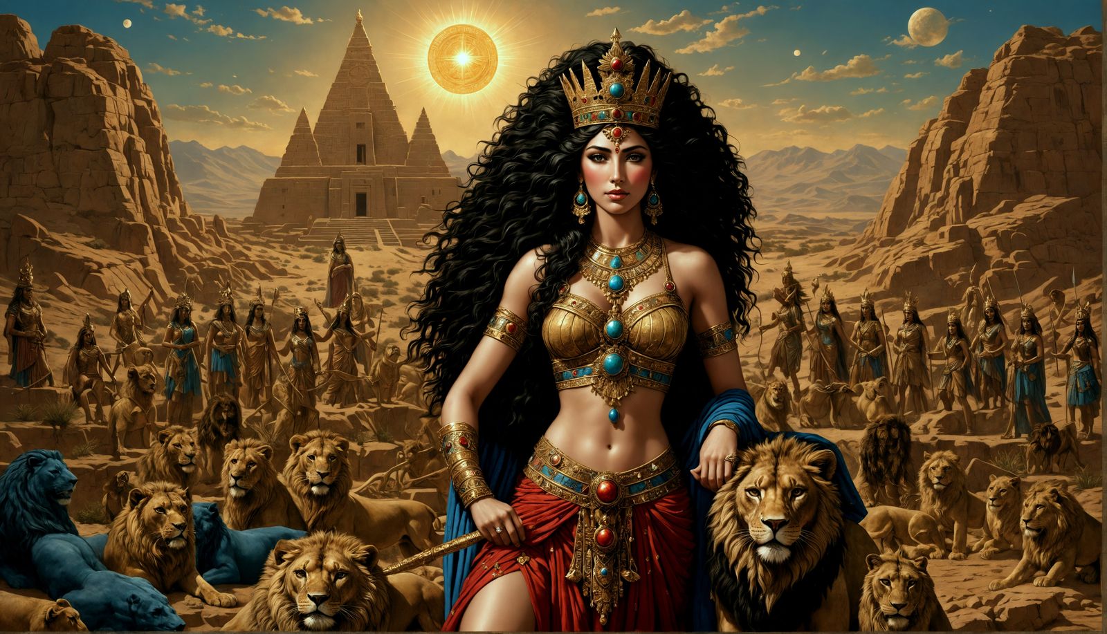 Ishtar: Sumerian Goddess in Hyperdetailed Art