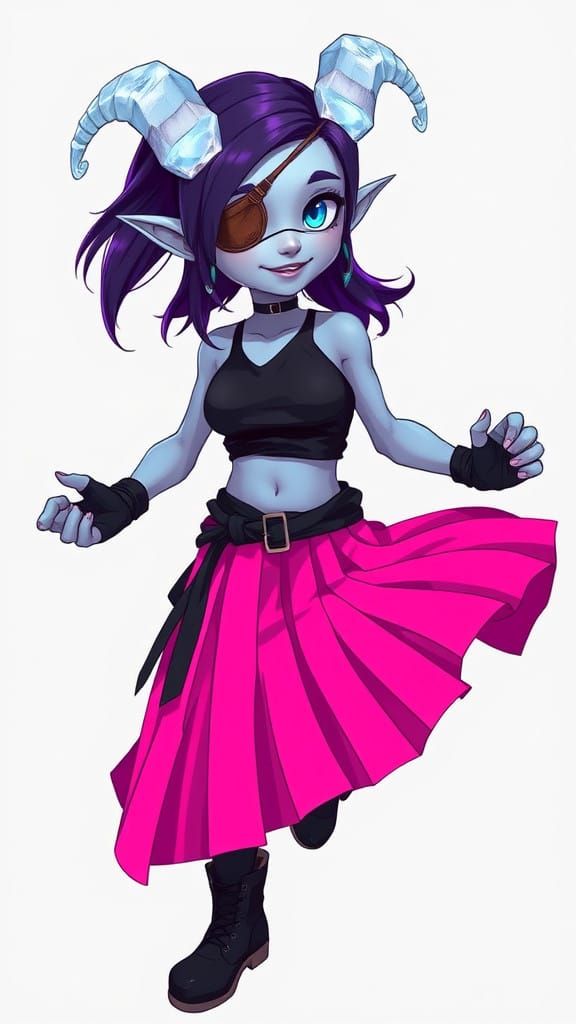 Cyberpunk Tiefling Monk in Full Gear