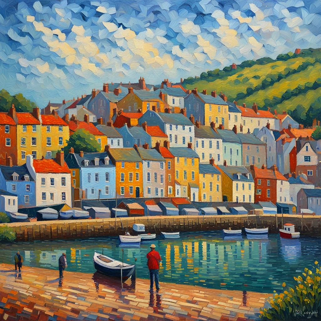Dover, UK: Expressionist Oil Painting with Impasto Texture