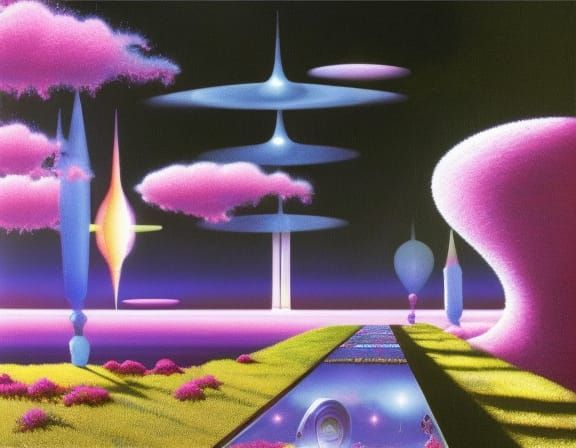 Surreal Dreamscape in Retro Fairycore Style