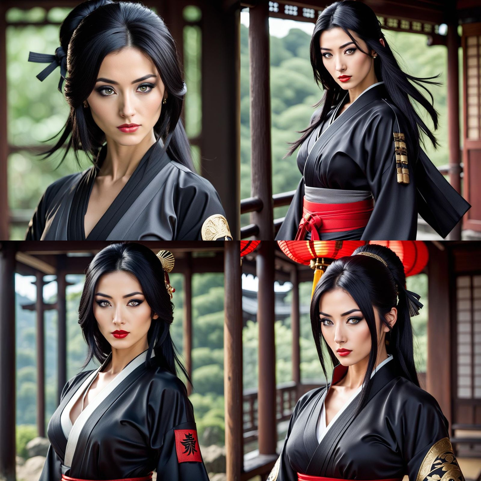 Beautiful Ninja Woman in Eastern Japanese Style