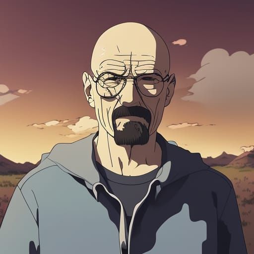 Walter White as Anime Character in Ghibli Style