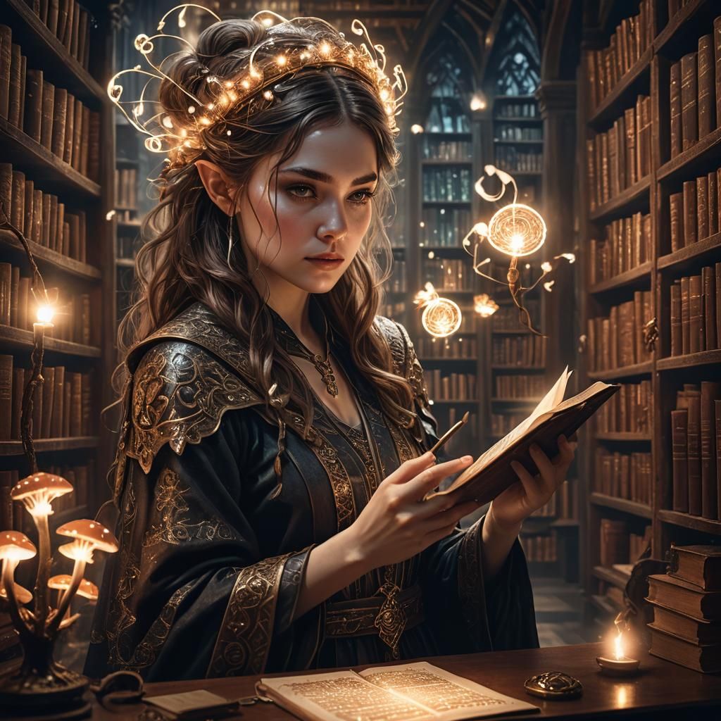 Fairy Enraptured by Code in Dark Academia