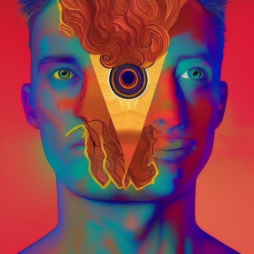 Teenage Ex-Supervillain in Visionary Art Style