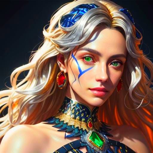 Photorealistic Portrait with Gold Jewelry in 8k