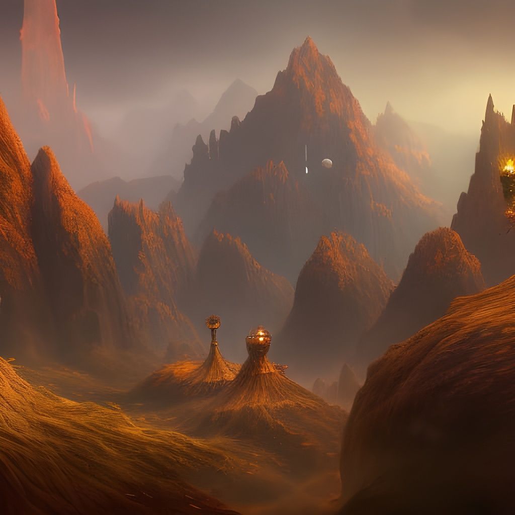 Fantastical World in Detailed Matte Painting Style