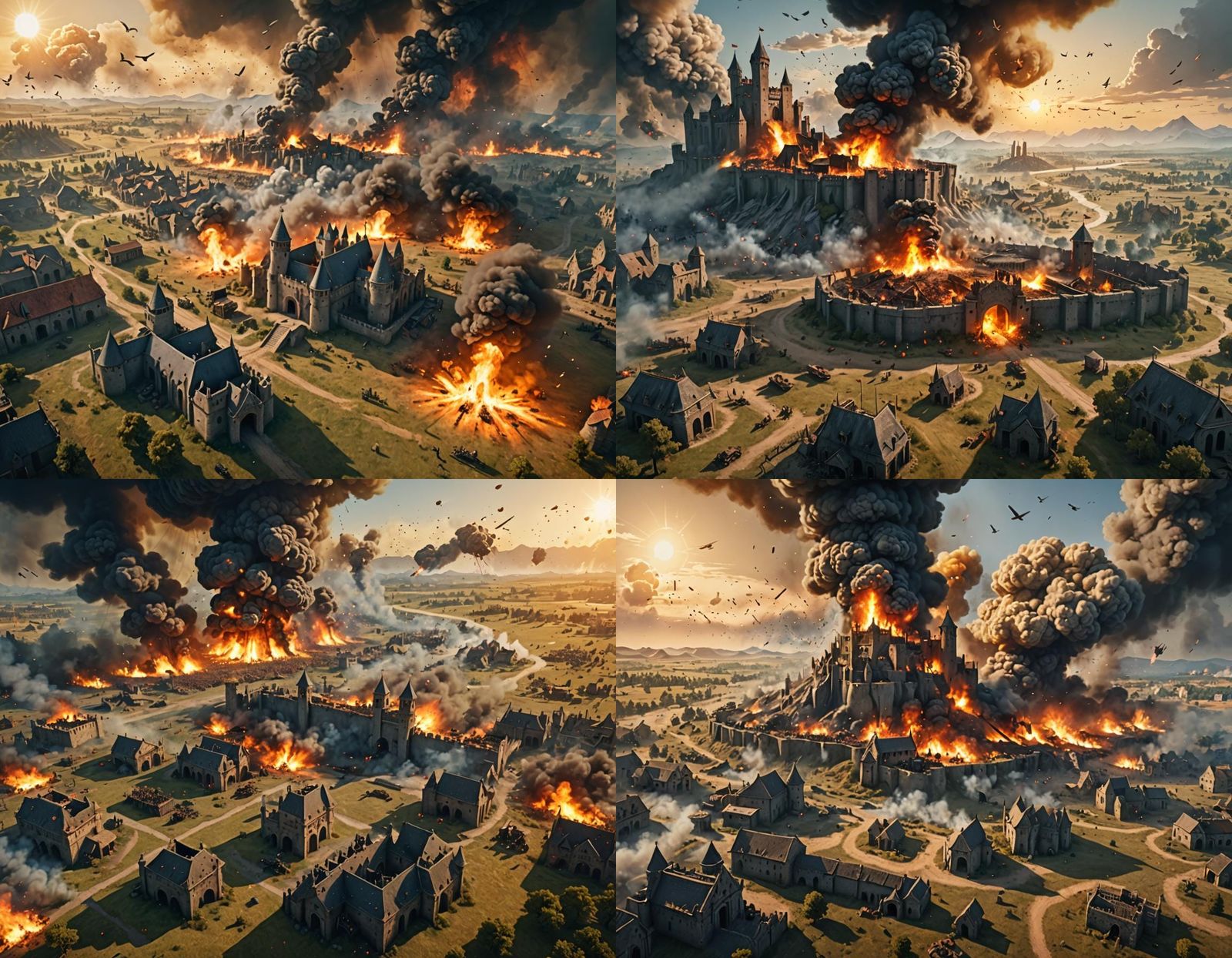 Medieval Battlefield Sunrise in Post-Apocalyptic Waste