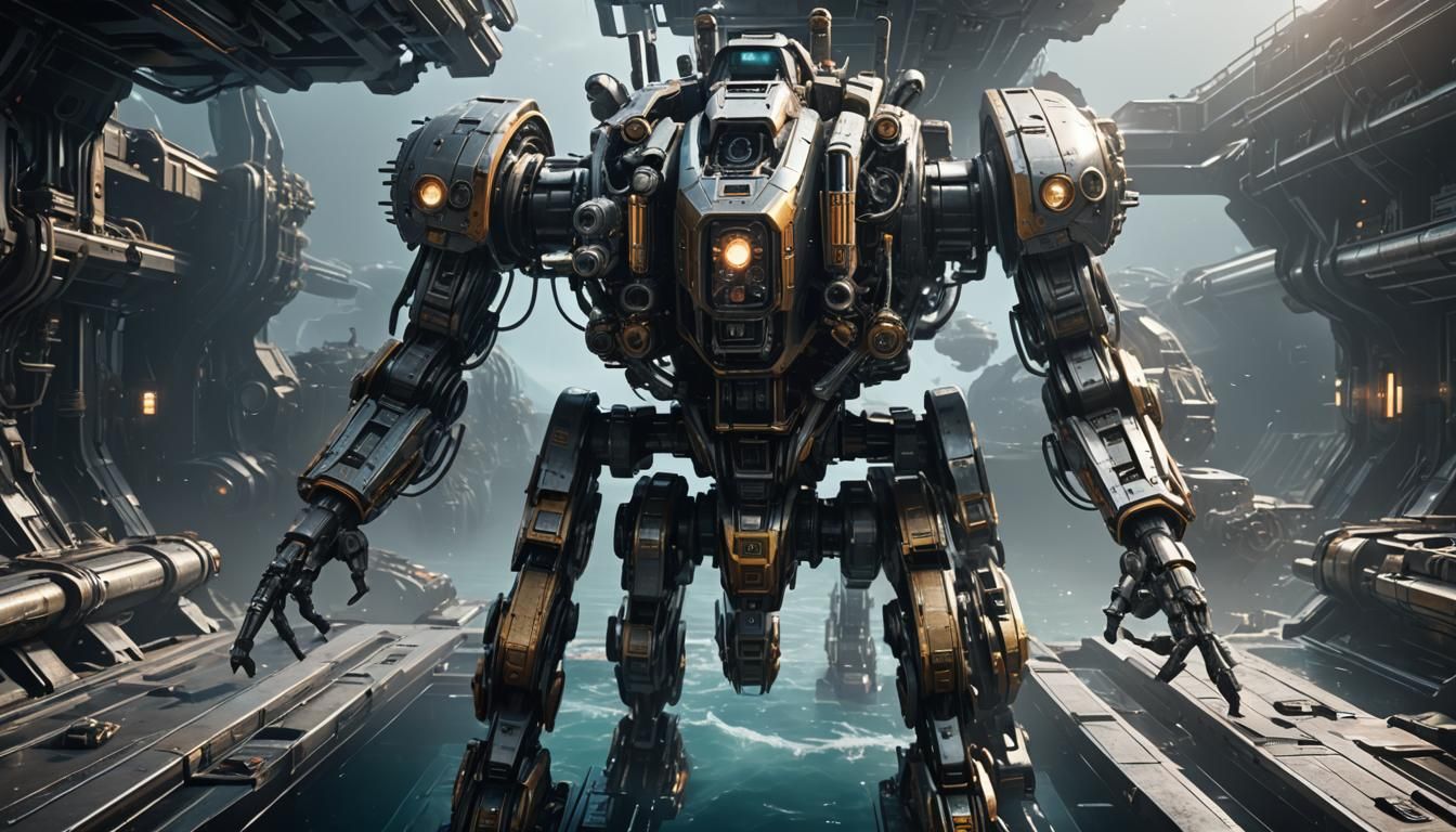 Futuristic Sci-Fi Ship and Submarine in 8K