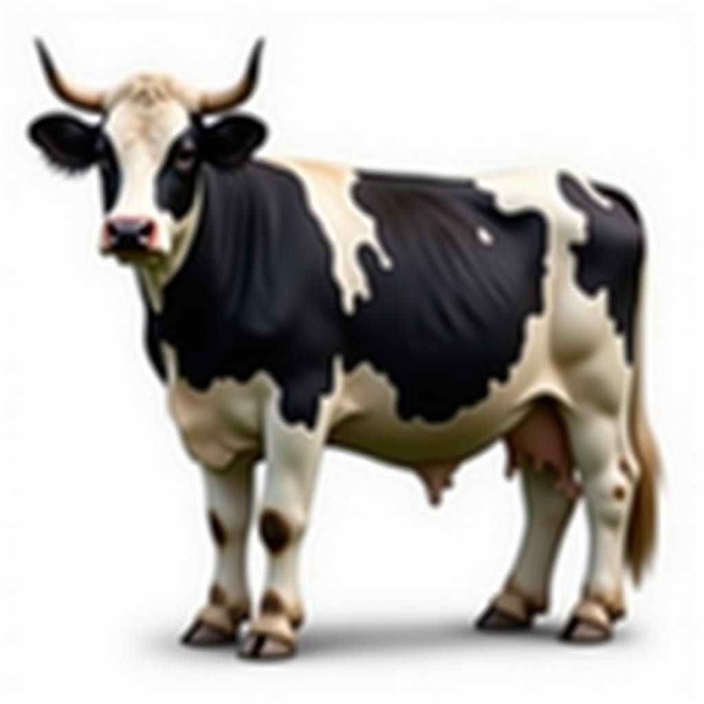 Majestic Dutch Cow Portrait in Realistic Style