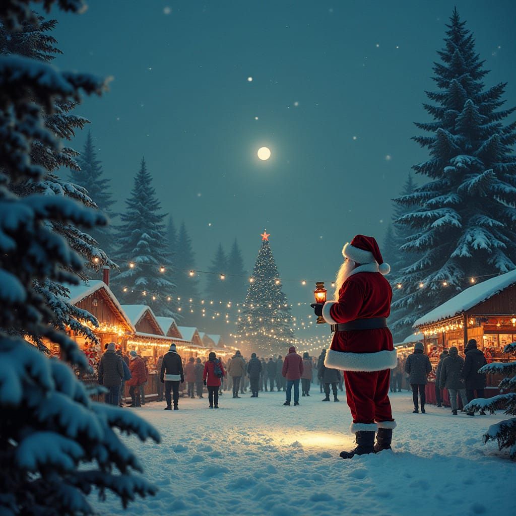 Surreal Christmas Dreamscape with Glühwein and Joyous Winter...