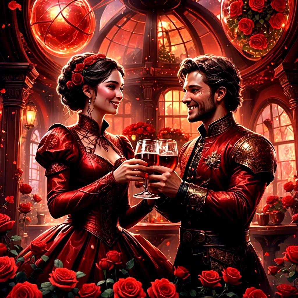 Festive Party Scene with Beer in Matte Painting Style