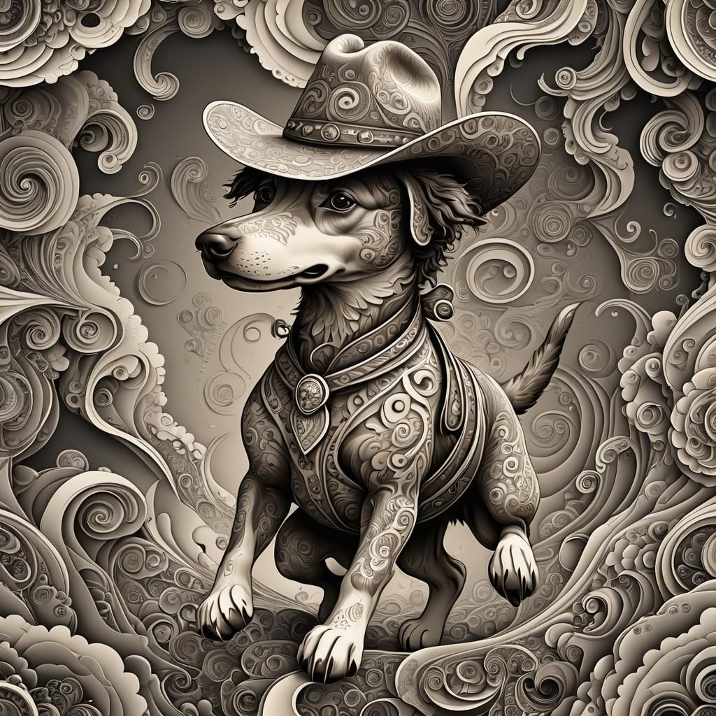 Baby Cowboy Rides Dog Through Tornado