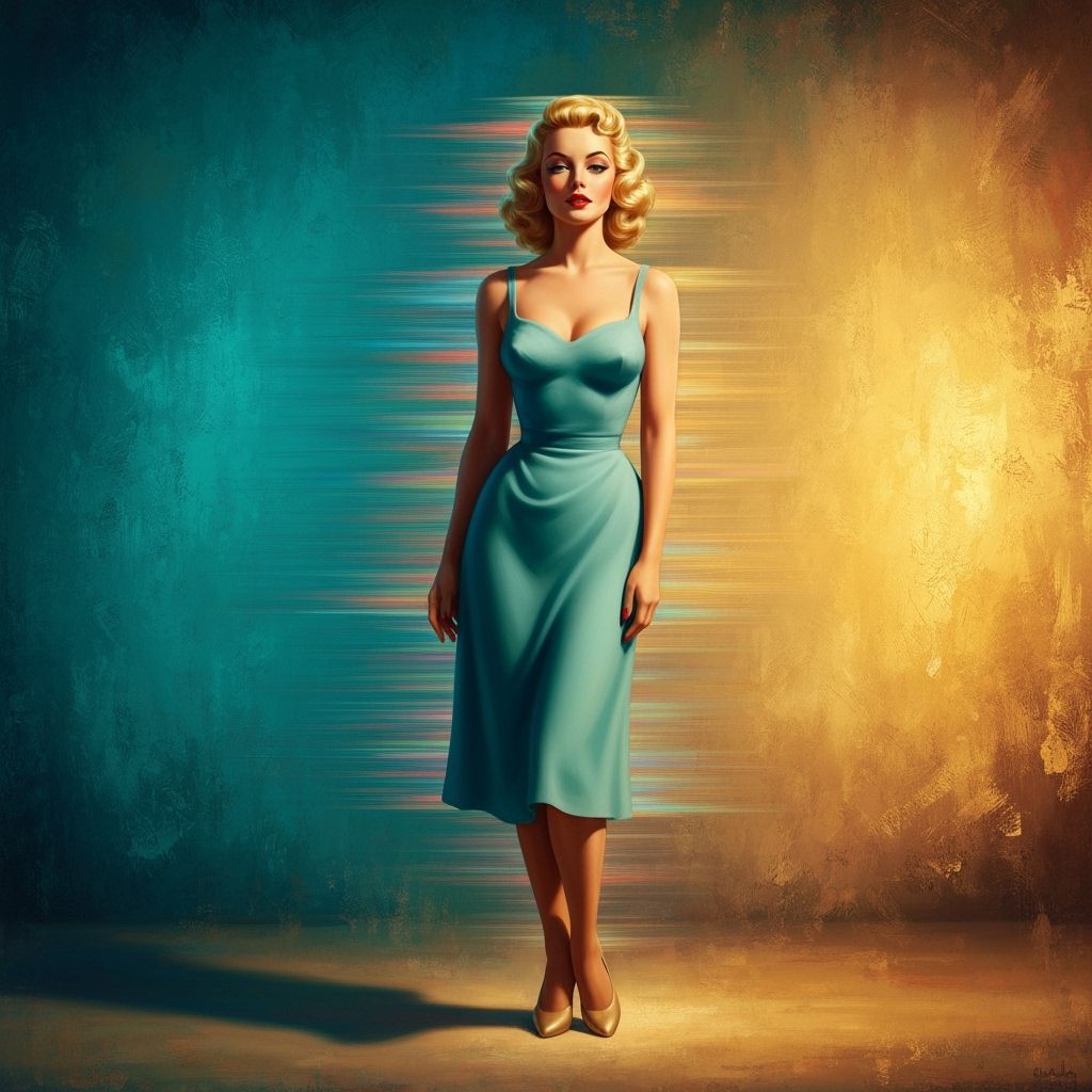 1950s Pin-Up Woman with Sci-Fi Elegance