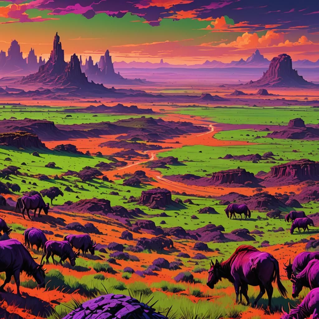 Savannah Storm Approaching with Glitch and Metallic Effects