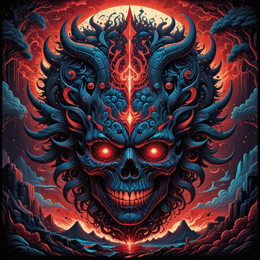 Ethereal Demon Ascension in Bloody Red Radiance