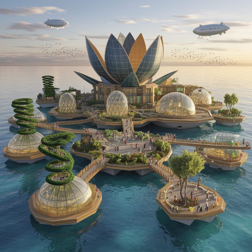 Serenity in the Skies: Futuristic Oceanic Oasis