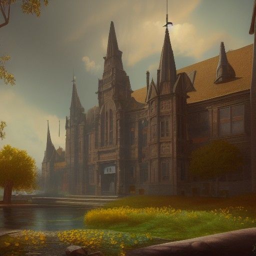 1960s School in Detailed Matte Painting