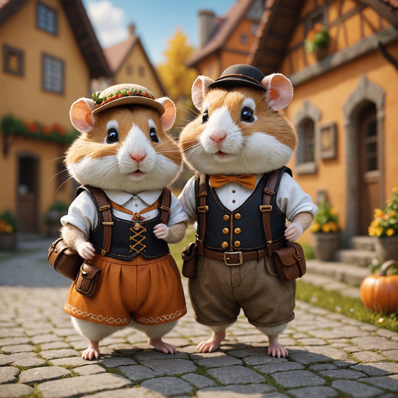 Hamster Couple in Bavarian Clothing: Character Design