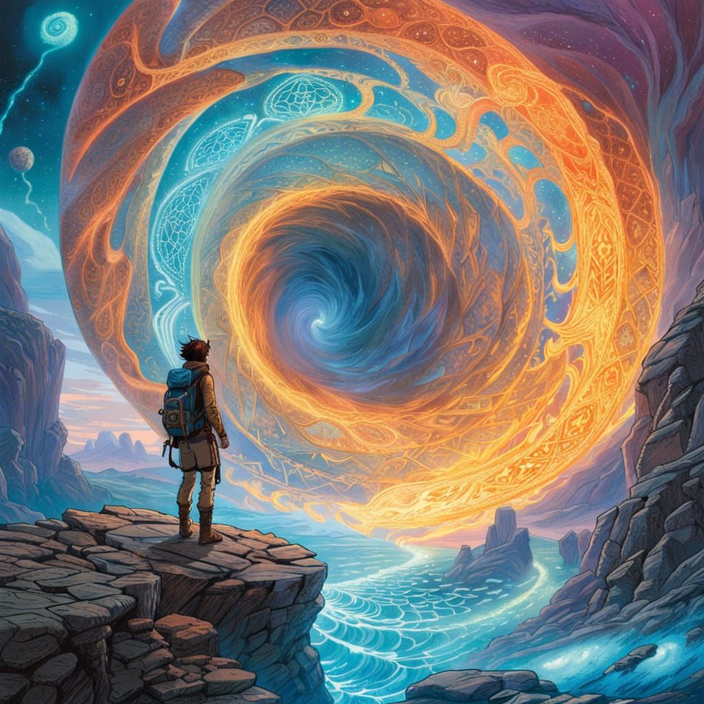 Sci-Fi Portal with Bioluminescent Runes