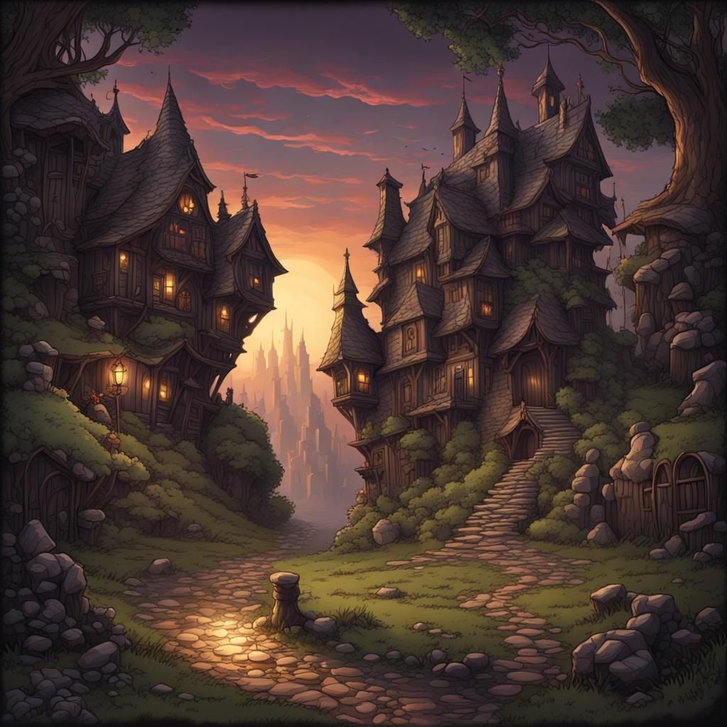 Aesthetic Game Box Art in Dark Fantasy Style