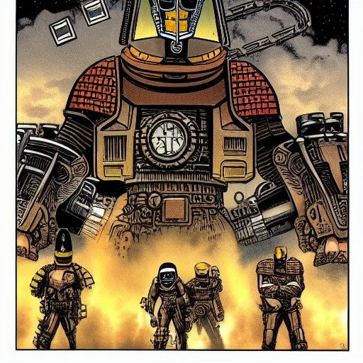 Judge Dredd Patrols Mega City One in Steampunk Style