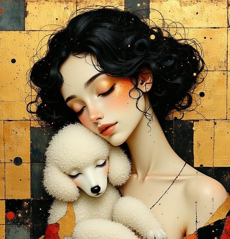 woman with poodle