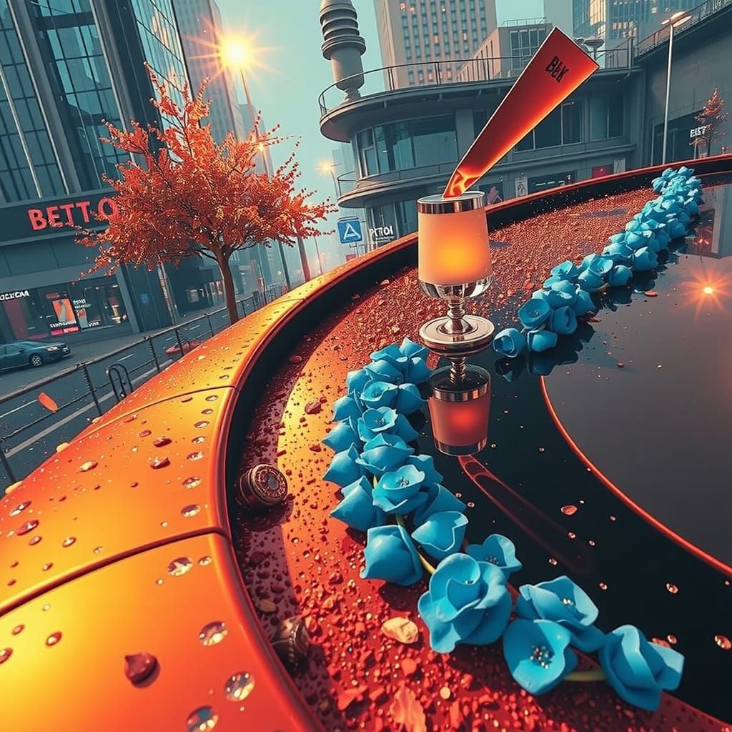 Psychedelic Glamour: A Hyperrealistic 3D Scene