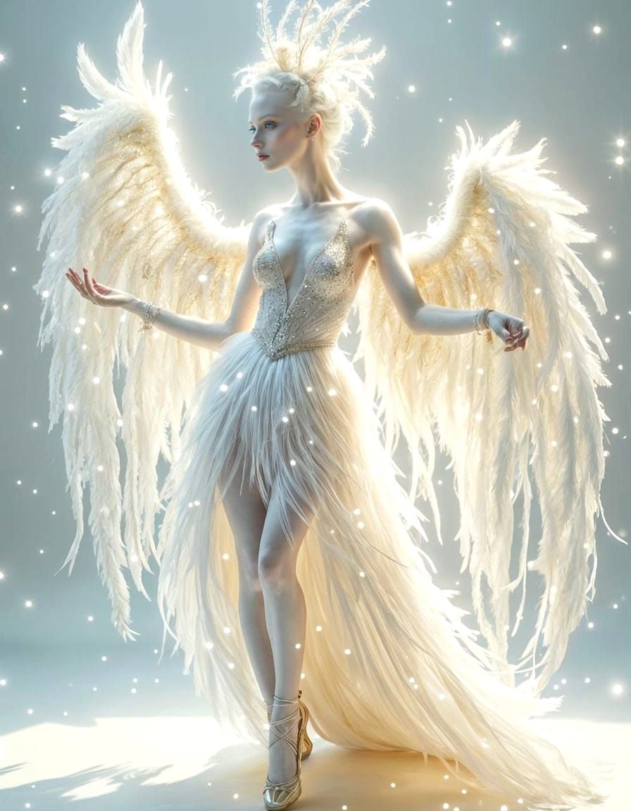 Surreal Ethereal Ballet Dancer in White