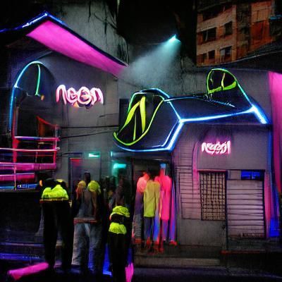 Vibrant Neon Nightclub Scene