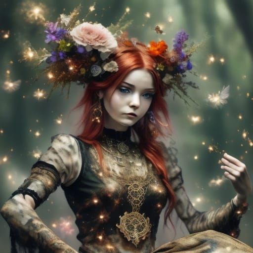 Lilith as Gypsy Fortune Teller in Digital Painting