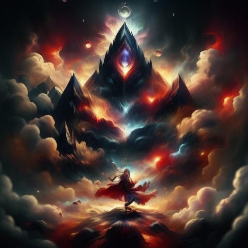 Dark Fantasy Dancer in the Rain: Matte Painting