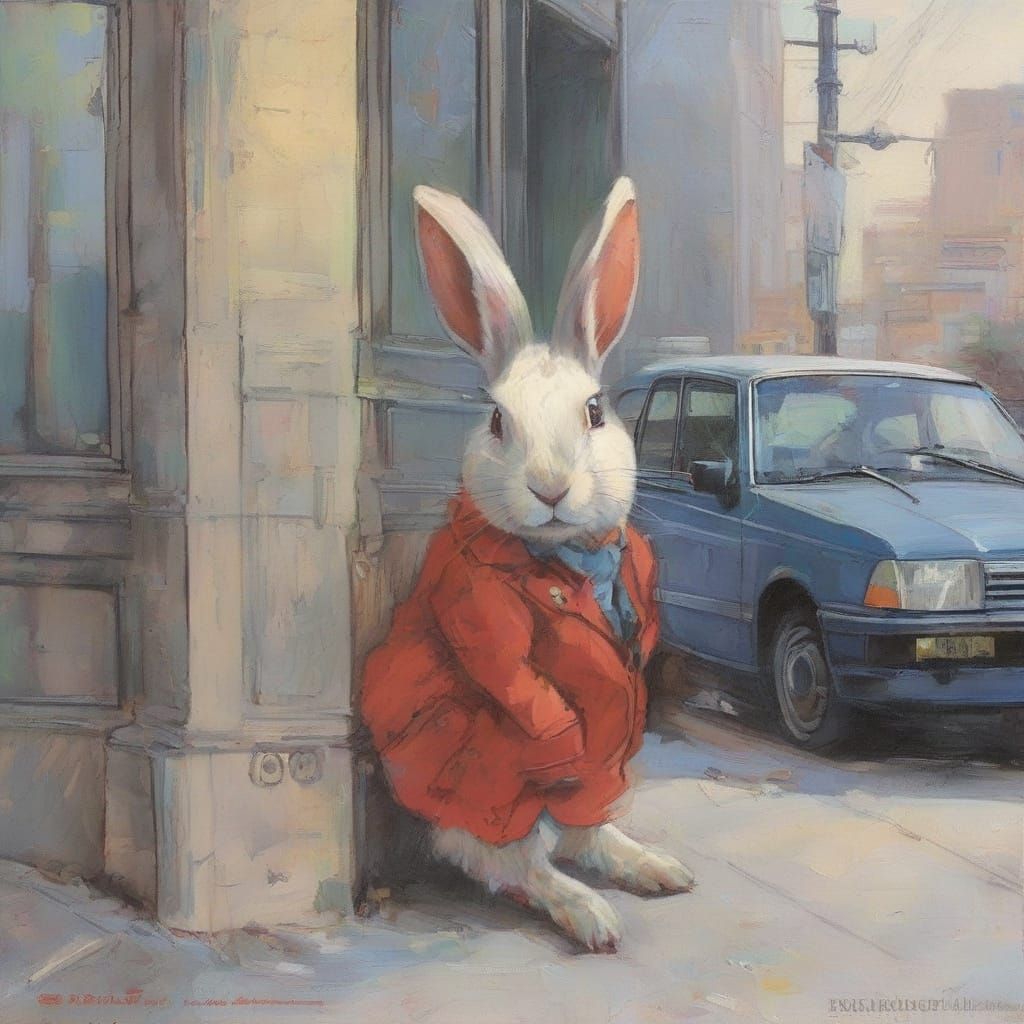 Traffic Light Turns Blue in Abstract Art Style