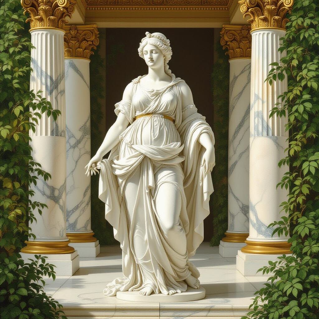 Venus in Marble Temple, Neoclassical Style