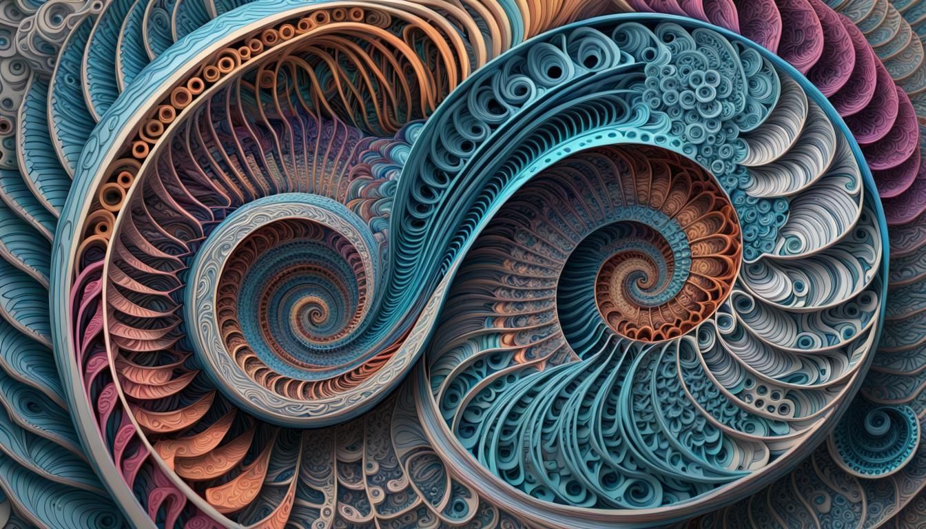 3D hyperdetailed Fibonacci Sequence