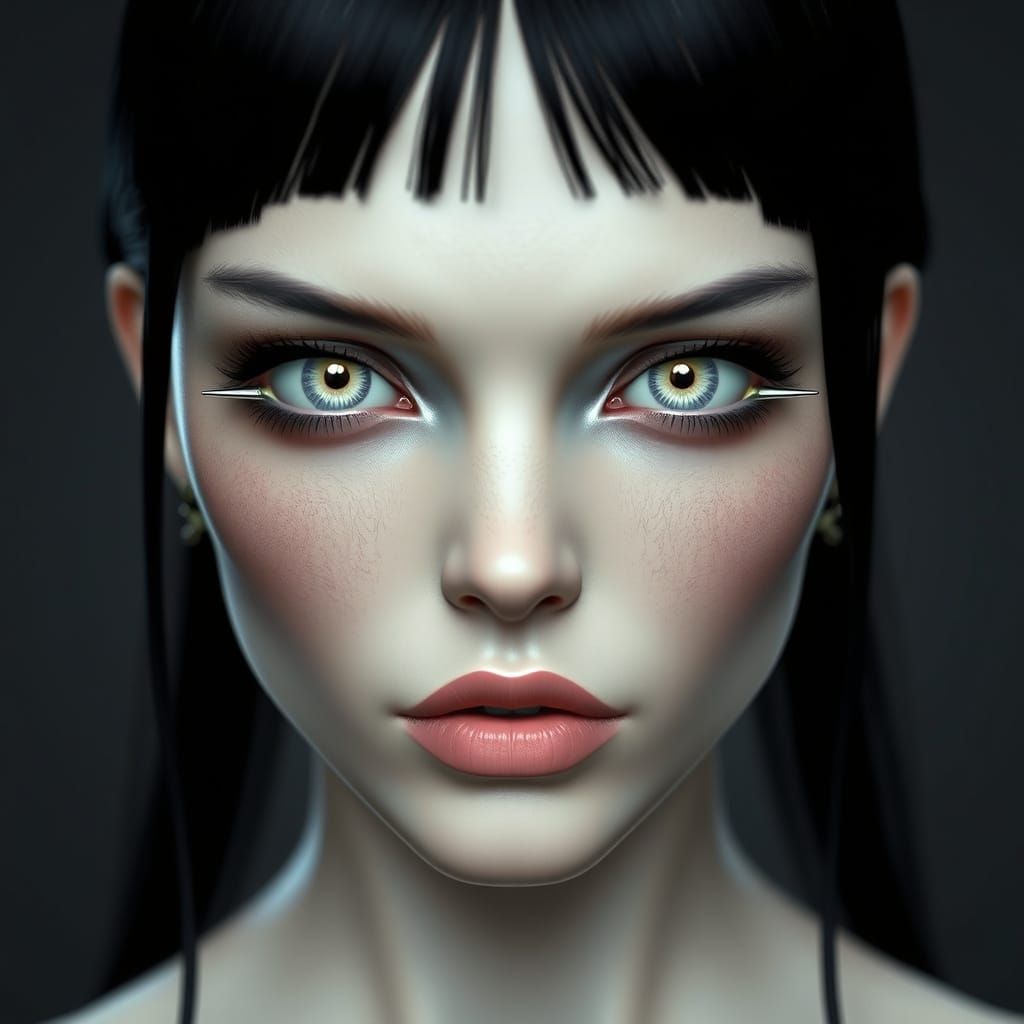 Cybernetic Woman in Hyper-Realistic 3D