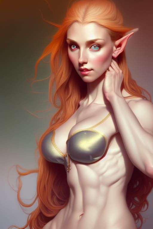 Beautiful Elf Woman in Hyper-Realistic Style