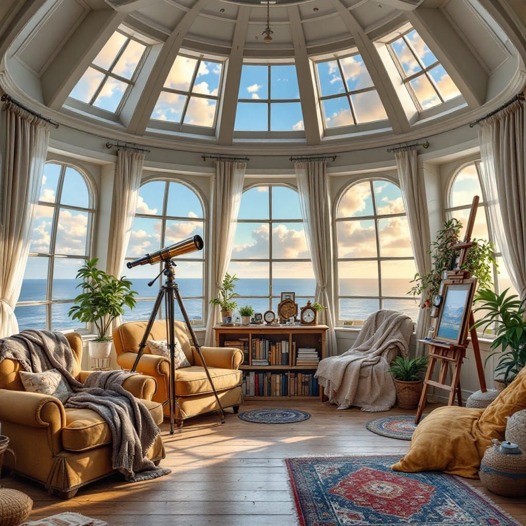 Seaside Lighthouse Observatory in Classic Maritime Style