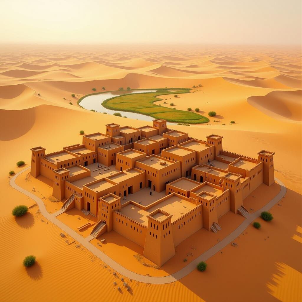 Aerial View of Timbuktu and the Sahara Desert