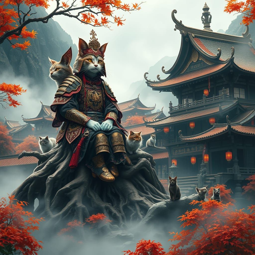 Feline Empress Reigns Over Japanese Mountains