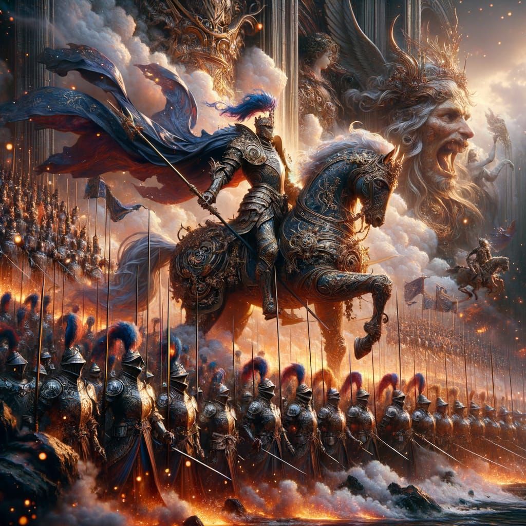 Baroque Commander Leads Infinite Knight Army Amidst War Spar...