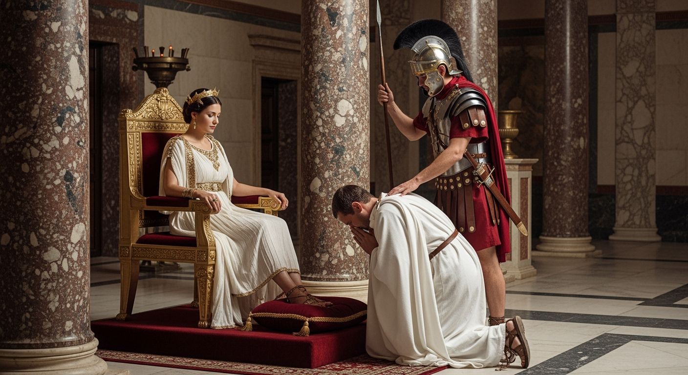 Empress Messalina on Her Throne in Ancient Rome