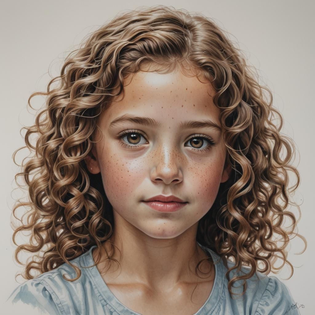 Detailed Pencil Drawing of a Beautiful Girl