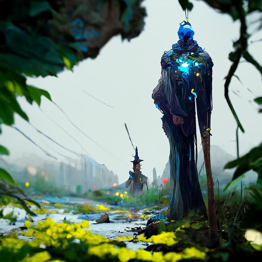 Mystical Druid with Glowing Staff