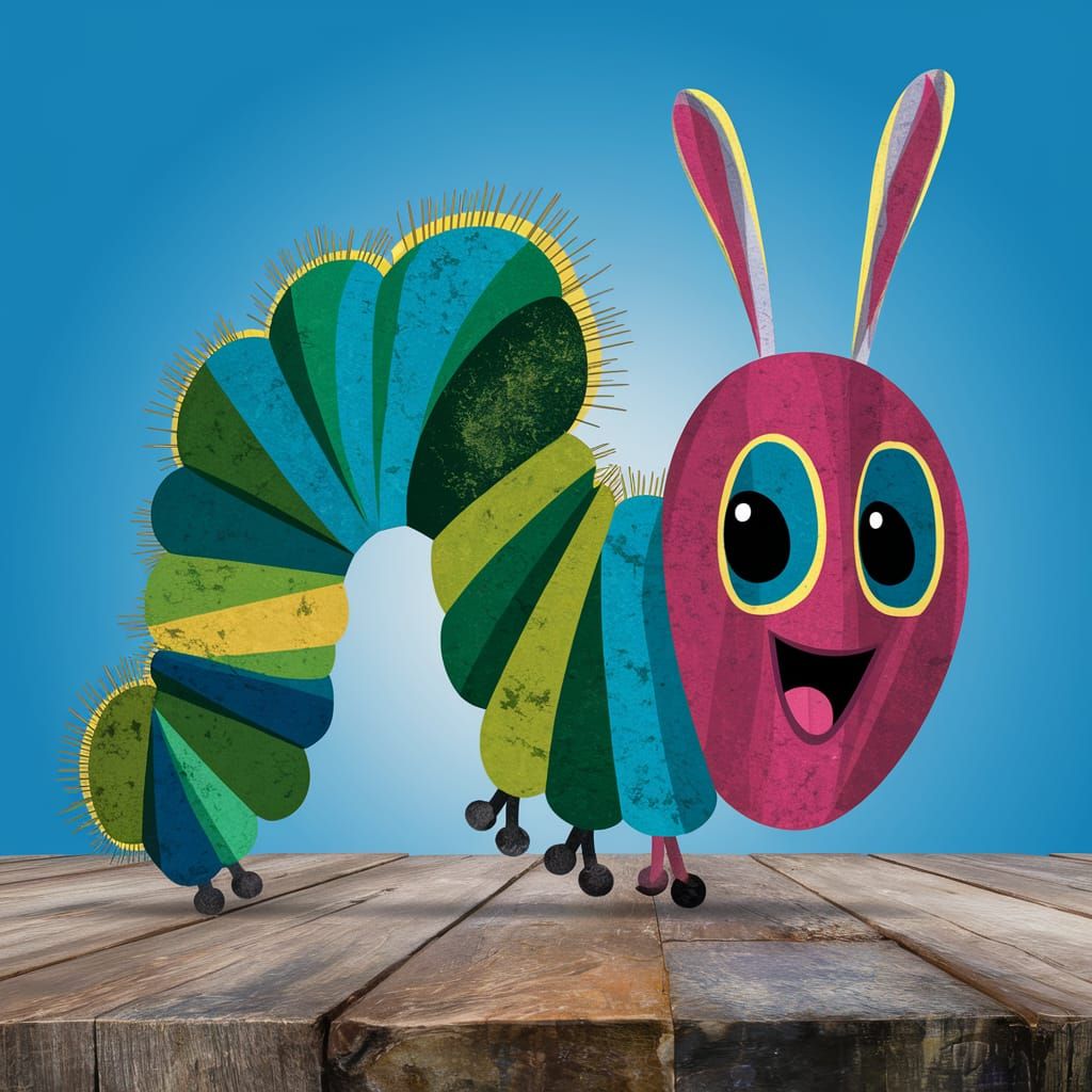 Excited Caterpillar Illustration
