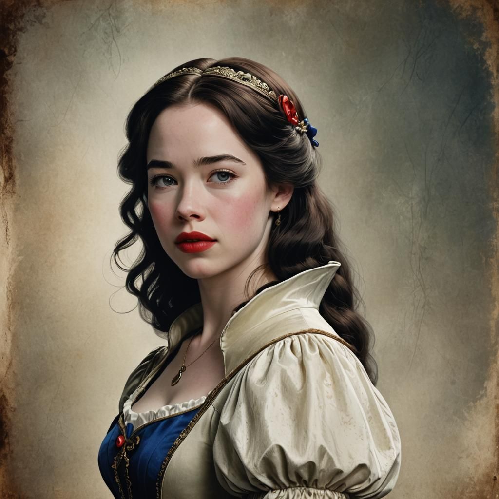 Snow White Portrait in Digital Art Style