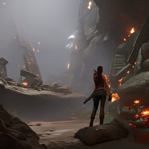 Laura Croft Tomb Raider in Candy Land