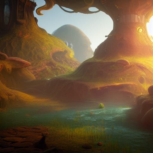 Fantastical Slime in Detailed Matte Painting
